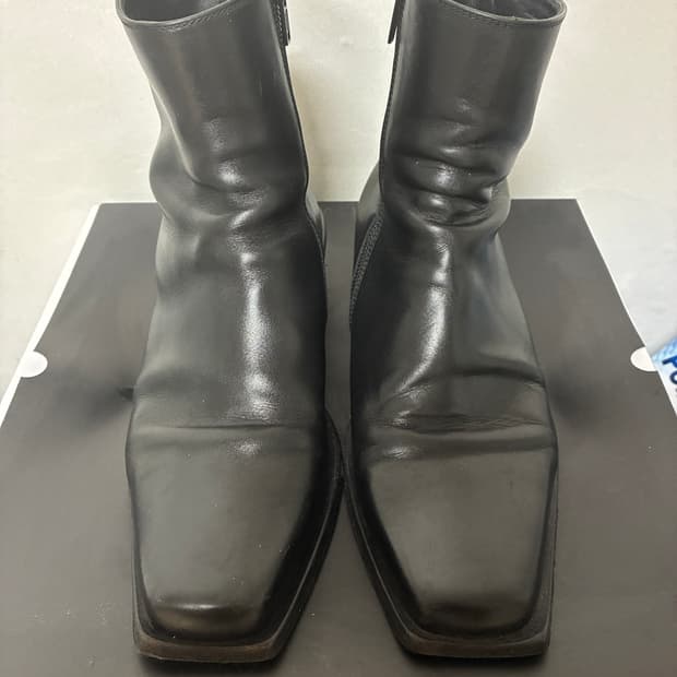 앤드뮐미스터 남성 블랙 레더 앵클 부츠