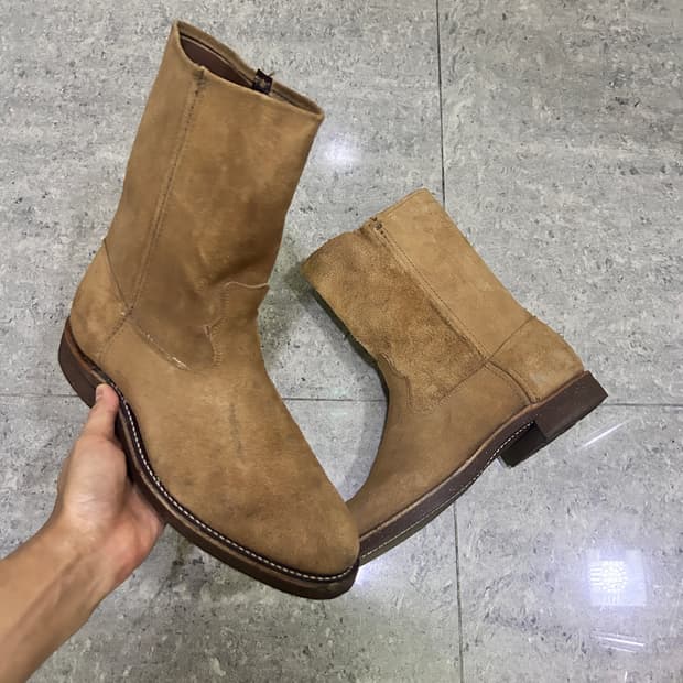 [285] 저스틴 러프아웃 스웨이드 웨스턴 카우보이 부츠