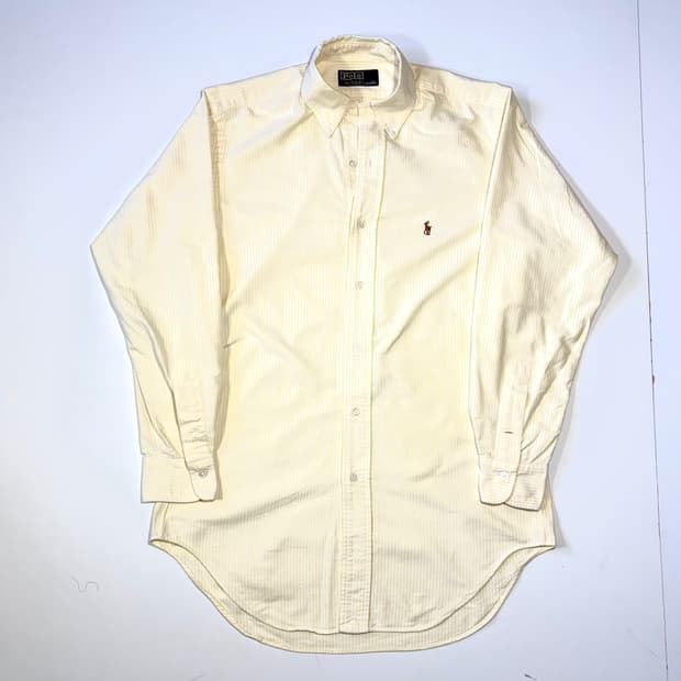 폴로 옐로우 스트라이프 셔츠 M