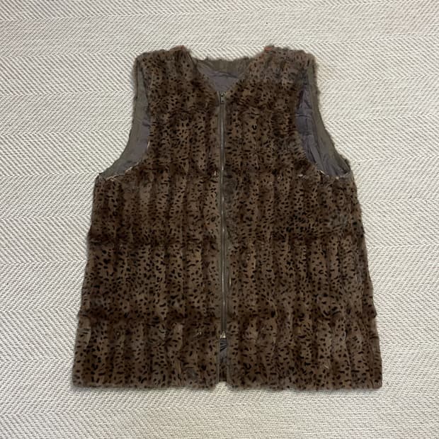 빈티지 퍼 베스트 