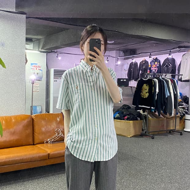 폴로 랄프로렌 포켓 스트라이프 하프셔츠 B2246