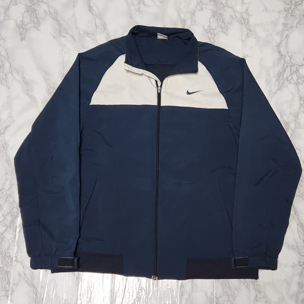 나이키 네이비x화이트 바람막이 자켓