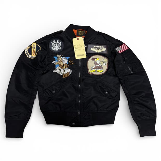 XS 아비렉스 AVIREX 블랙 패치 MA1 항공점퍼