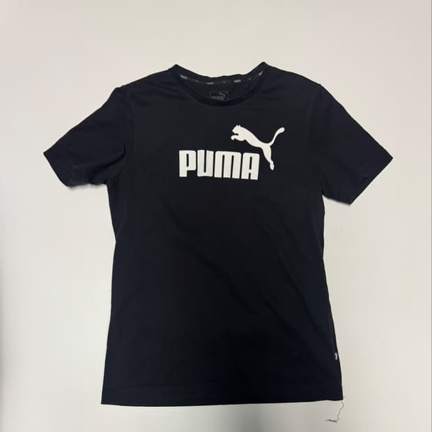 공용 푸마 Puma 빅 로고 반팔 티셔츠 S 블랙