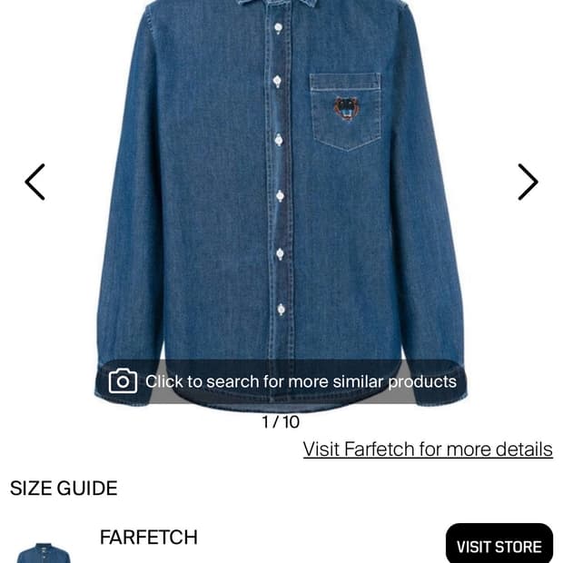 Kenzo 미니 타이거 데님셔츠