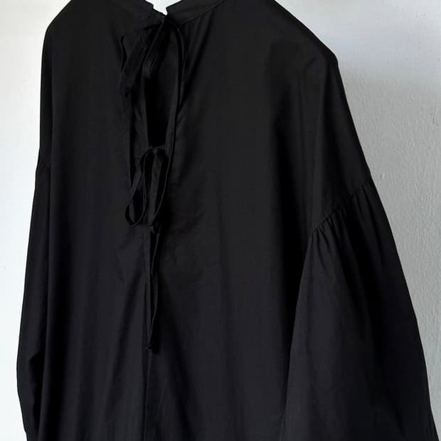Stand collar light cotton wide onepiece
