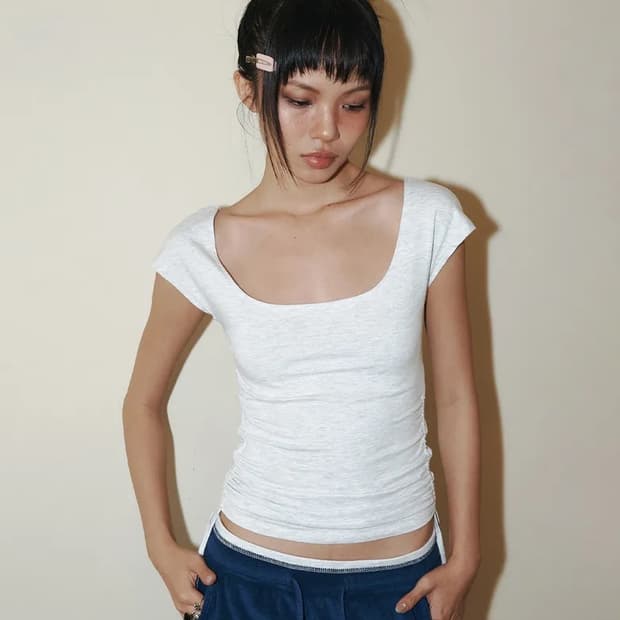 플노팔 피치 크롭 셔링 탑