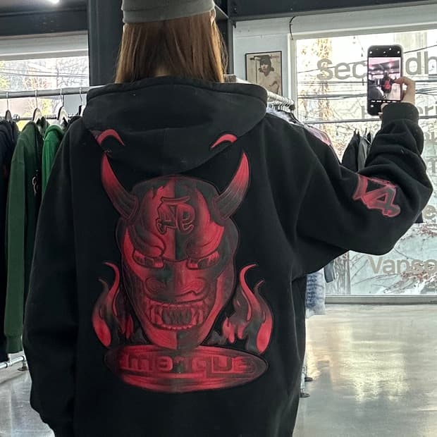 슈프림 22SS 데몬 빅로고 후드집업