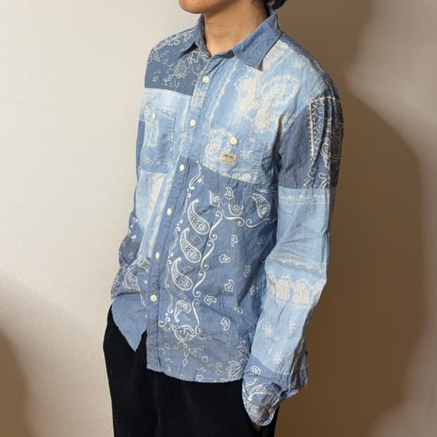 데님앤서플라이 반다나 패치워크 셔츠