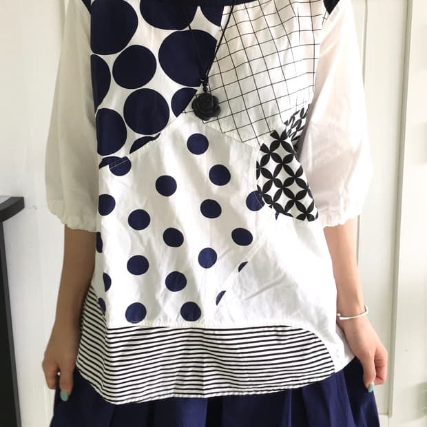 BEAMS Amicaga Patchwork Blouse