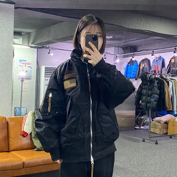 빈티지 USA 하이넥 패치 MA-1 항공 점퍼 B3864