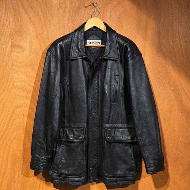 NIZZO 헤비 카우레더 헌팅 자켓 XL 카 코트