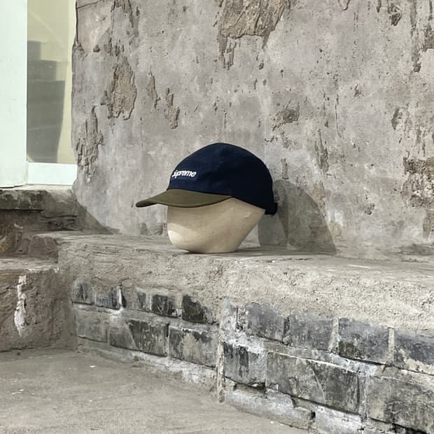 슈프림 23F/W 네이비 카키 울 캠프캡