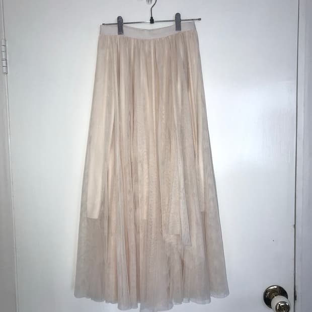 unbalance long sha skirt