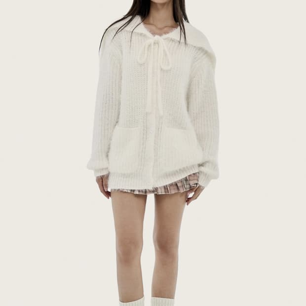 클리시어 바닐라 푸딩 퍼 가디건 새상품