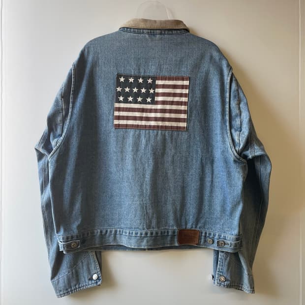 90s 폴로 랄프로렌 성조기 덩가리 데님자켓