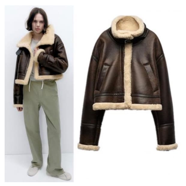 자라 크롭 무스탕 xs