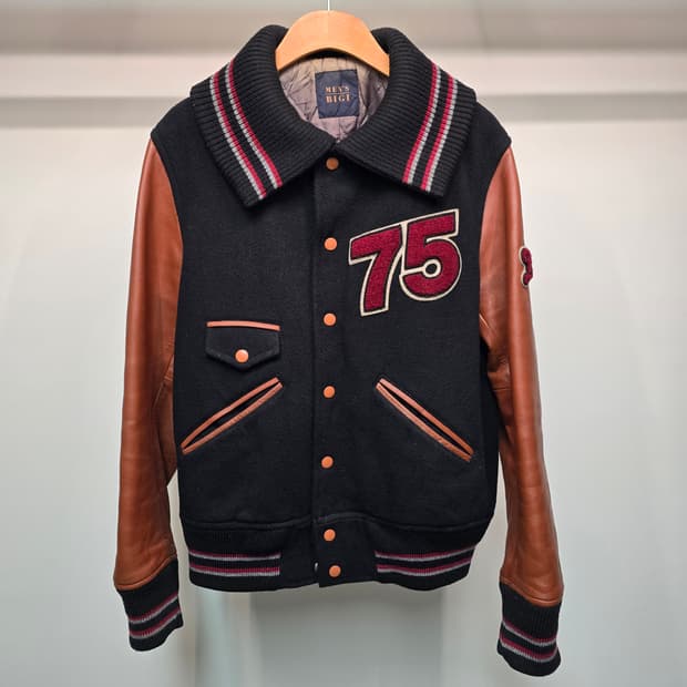 빈티지 MEN'S BIGI 울 소가죽 바시티 자켓 M