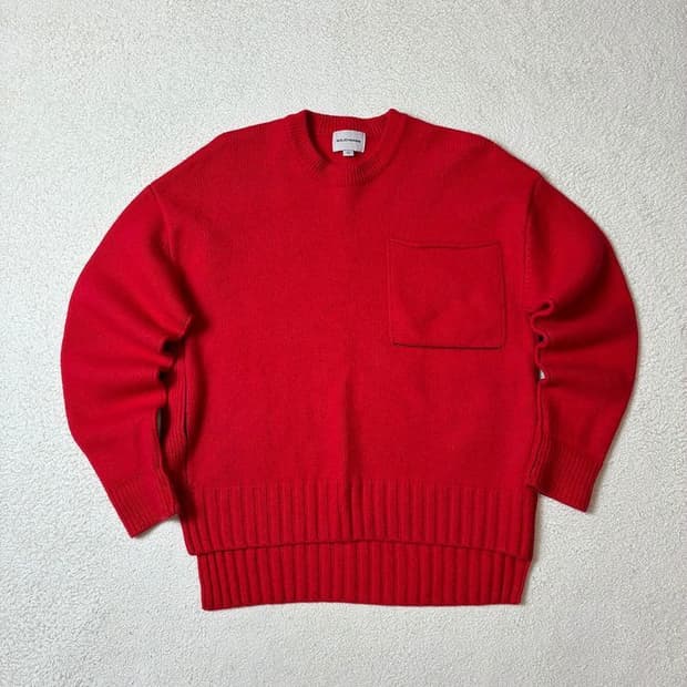 솔리드옴므 19ss 오버 크루넥 포켓 니트 PN7259