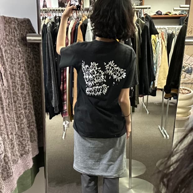 M)스투시 빈티지 시부야 크라운 블랙 반팔 티셔츠