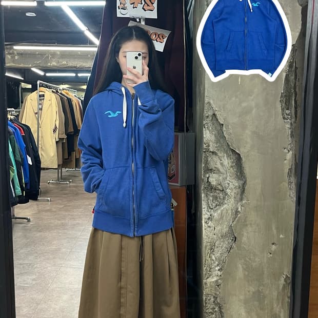 홀리스터 기모 후드집업 블루 XL #csz3476