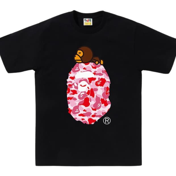 베이프 ABC 카모 마일로 빅 에이프 티셔츠 블랙 핑크