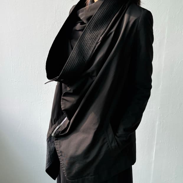 릭오웬스 비대칭 드레이프 자켓
