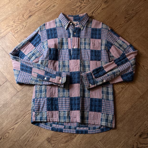 [M]Sugar Cane 슈가케인 빈티지 패치워크 풀오버 체크 셔츠