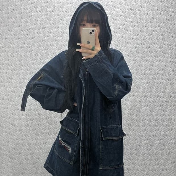 챔피온 올드스쿨 레트로 빈티지 데님 야상 자켓 100 C09892