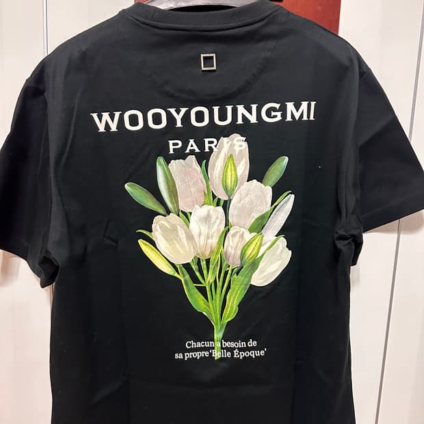 우영미 플라워 티셔츠 블랙 46