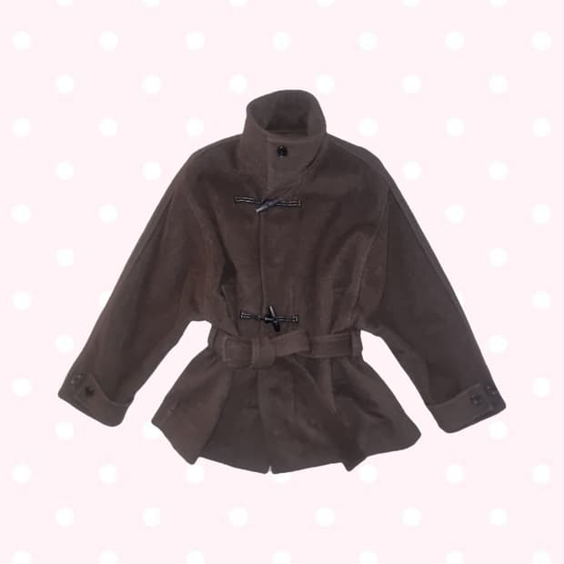 정가 16.0 에잇세컨즈 초코 더플 하이넥 코트