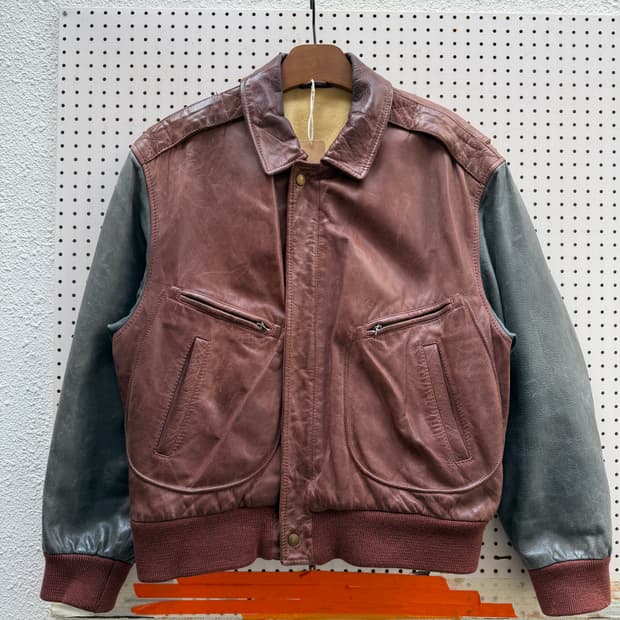 1980s SCOUT COWHIDE FLIGHT 빈티지 A-2 레더봄버