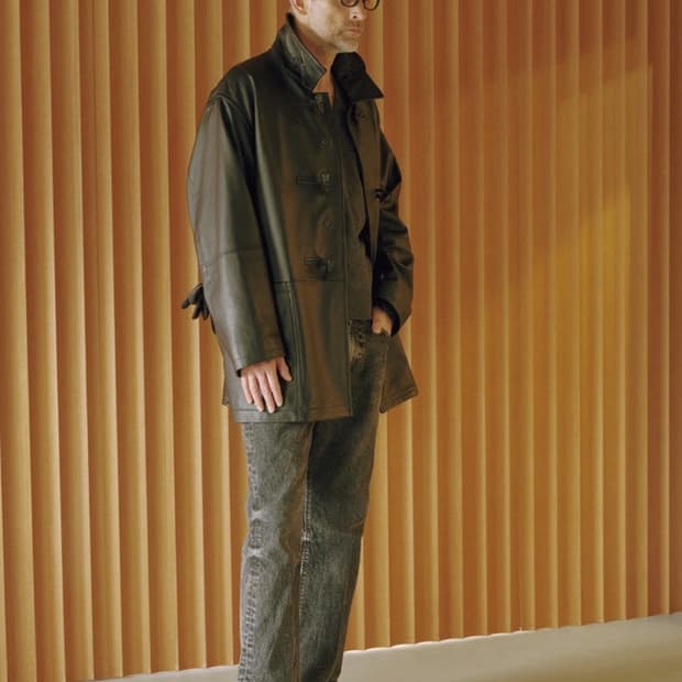 2size) ccu 하프더플코트 쉽스킨 레더