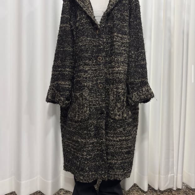 first club maxi hood knit cardigan 