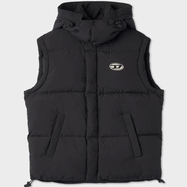 디젤 롤프 패딩 베스트 블랙 L
