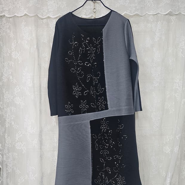 플리츠 주름 롱원피스 