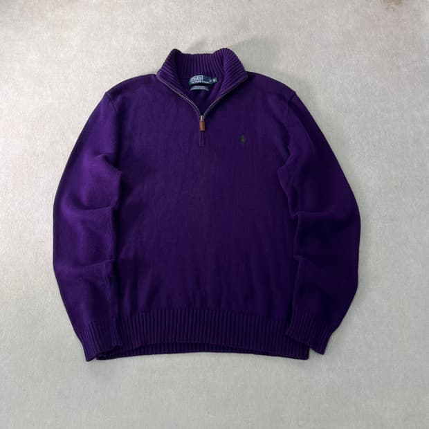 100 폴로랄프로렌 코튼 반집업 니트