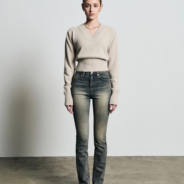 하이웨스트 스트레이트 핏 진 블루