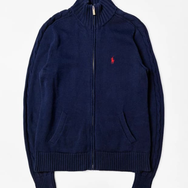 폴로 랄프로렌 00s 코튼 니트 집업 가디건 PN5428
