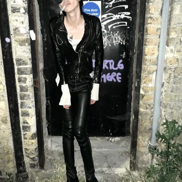 발망 SS11 레더 바이커 자켓 블랙