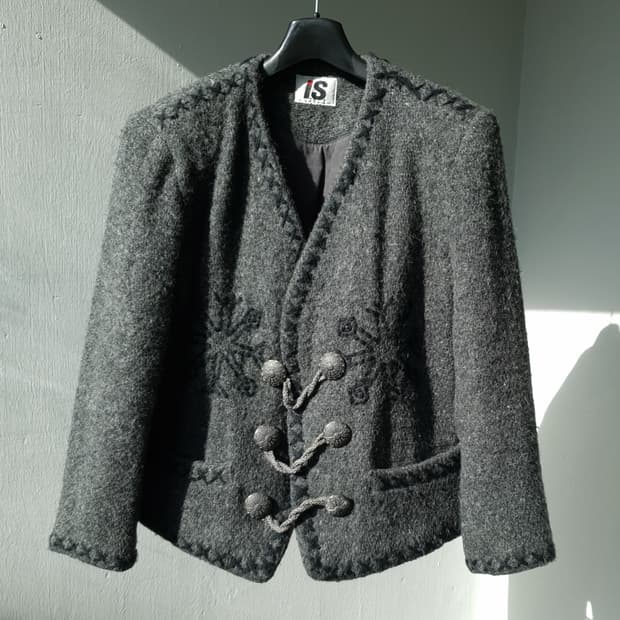 80s Issey Miyake tyrolean wool jacket