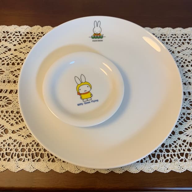 미피 아사히은행+카네쇼 콜라보 빈티지 식기