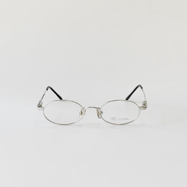 [픽키-589] (Small)실버 오벌 안경테 포켓몬 디테일 메탈 빈티지