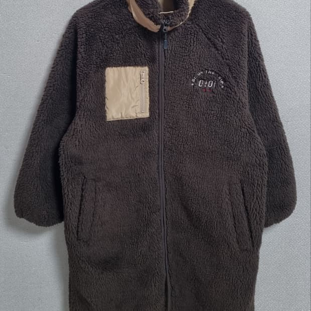 M ) oioi 오아이오아이 브라운 롱 뽀글이 집업