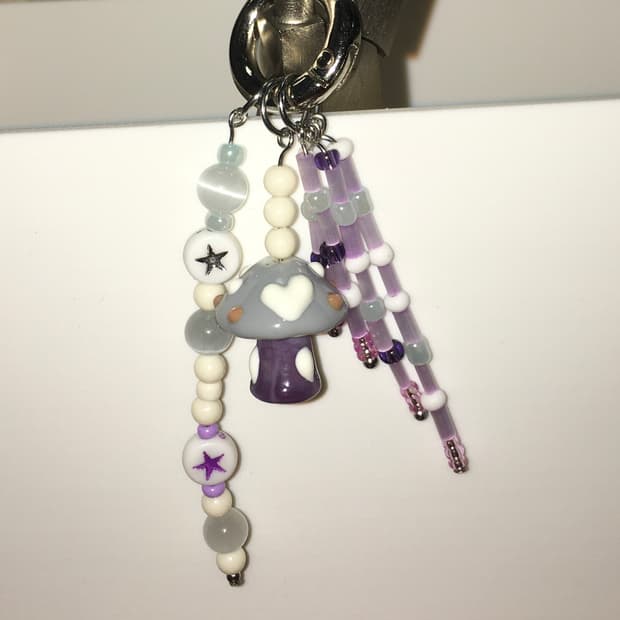 Purple Poison Mushroom Keyring
