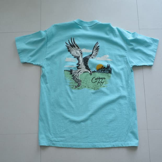 90s USA 캐비지키 백프린팅 싱글스티치 포켓티