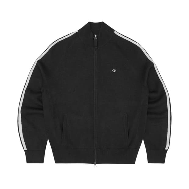 코르테이즈 니트 집업 플리스 블랙