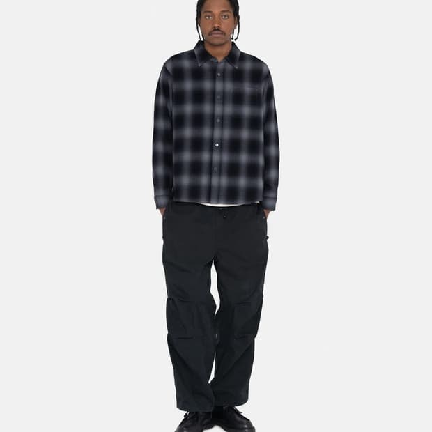 스투시 PETE PLAID SHIRT CHARCOAL 체크 셔츠