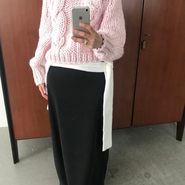 미엔느 mienne 후리스 밴딩 스커트