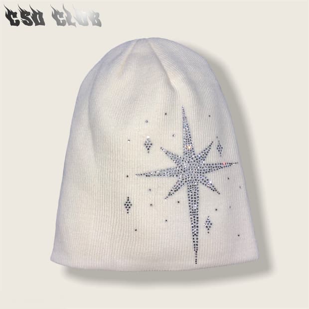 Twinkle beads beanie (white)